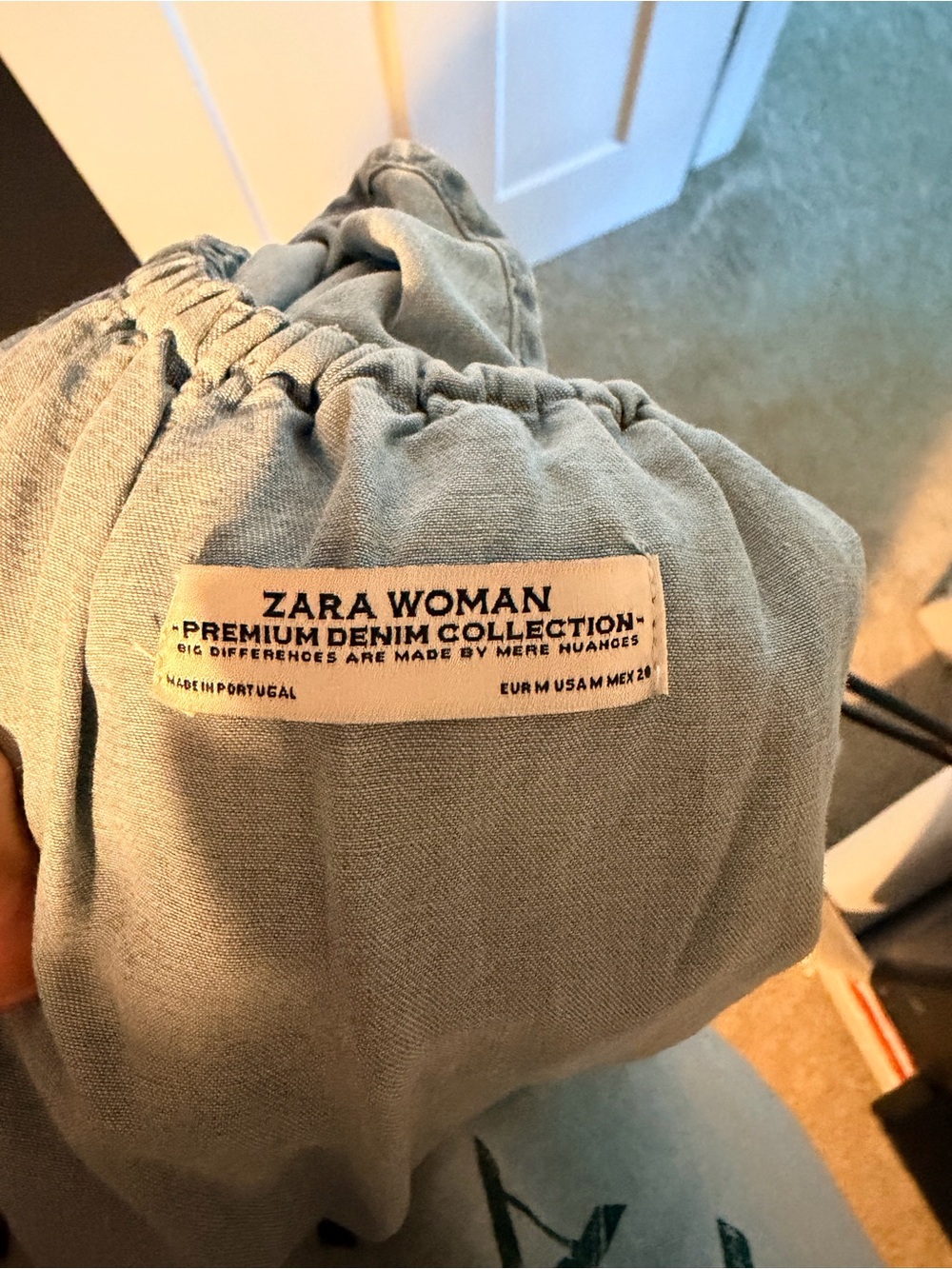 Zara Denim Ruffle Mini Dress - Picture 4 of 4